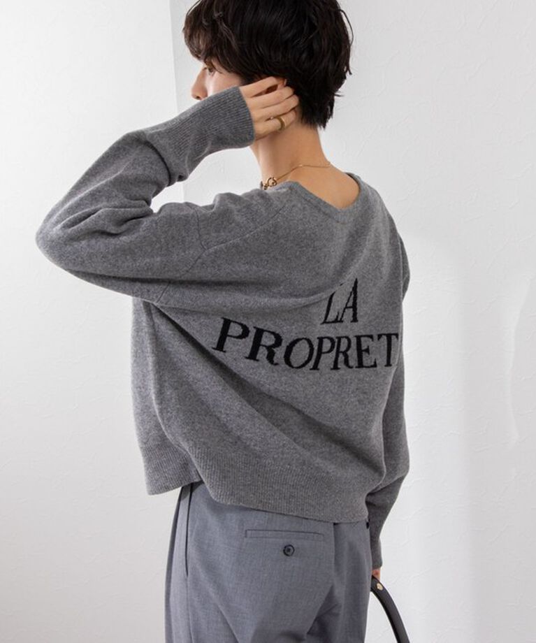 NOLLEY'S「ロゴインターシャ2WAYクルーネックカーディガン 24AW」|カーディガン|