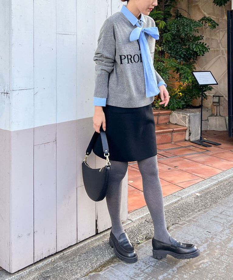 NOLLEY'S「ロゴインターシャ2WAYクルーネックカーディガン 24AW」|カーディガン|