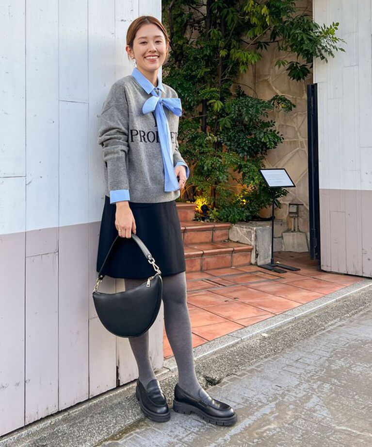 NOLLEY'S「ロゴインターシャ2WAYクルーネックカーディガン 24AW」|カーディガン|