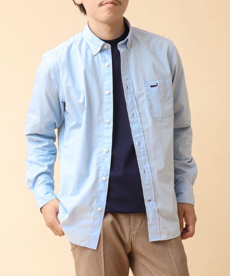 NOLLEY'S goodman「ピーチブロード クジラBD 長袖シャツ 24AW」|シャツ・ブラウス|サックス