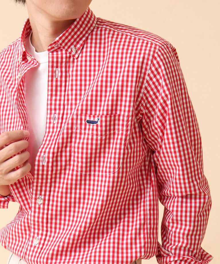 NOLLEY'S goodman「ピーチブロード クジラBD 長袖シャツ 24AW」|シャツ・ブラウス|レッド系その他