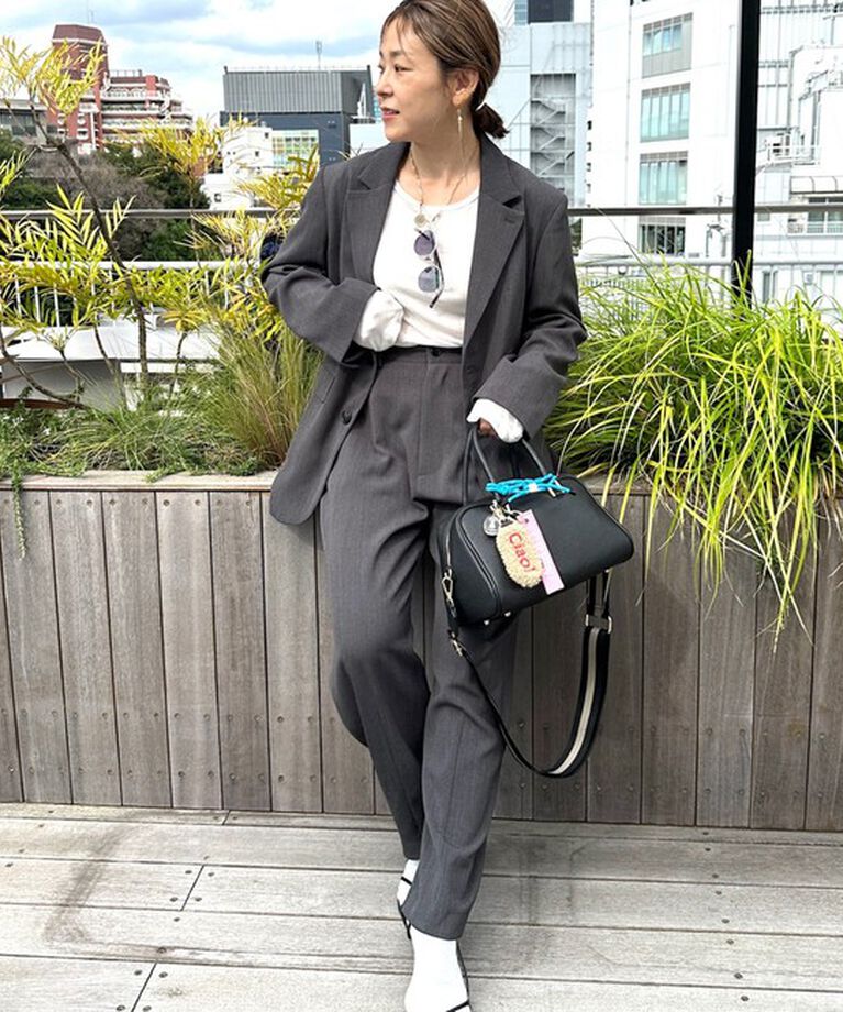Rie Miller「《セットアップ対応》ウォッシャブルハイウエストバギーパンツ」|その他|
