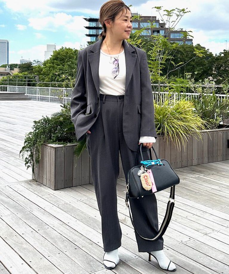 Rie Miller「《セットアップ対応》ウォッシャブルハイウエストバギーパンツ」|その他|