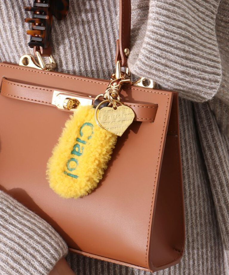 NOLLEY'S「ムートン刺繍チャーム　made in Italy」|チャーム・キーホルダー|イエロー
