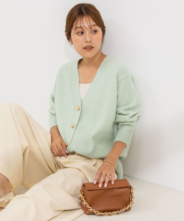 NOLLEY'S「◇【WEB限定】カシミヤブレンド長めVネックカーディガン(金ボタン) 24AW」|カーディガン|