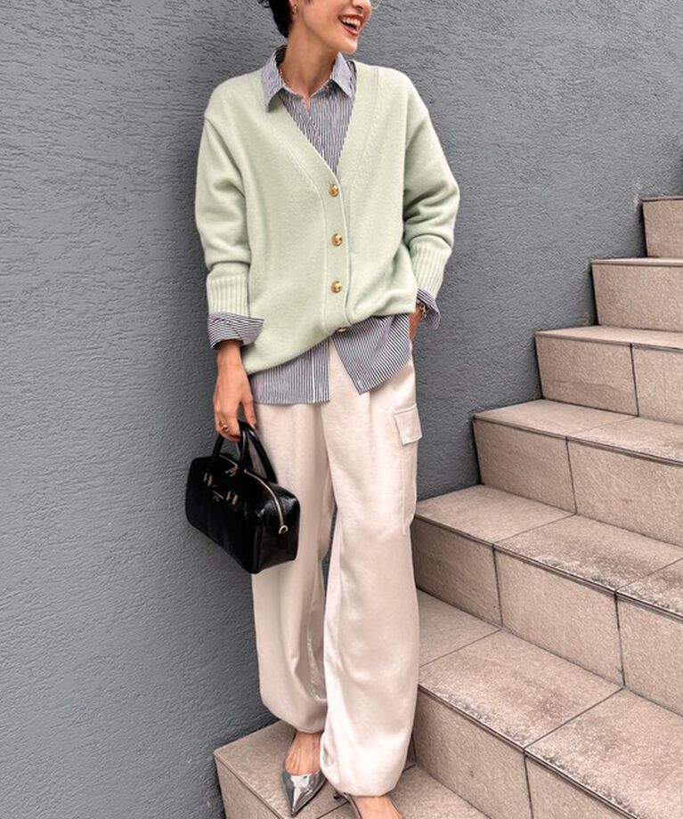 NOLLEY'S「◇【WEB限定】カシミヤブレンド長めVネックカーディガン(金ボタン) 24AW」|カーディガン|