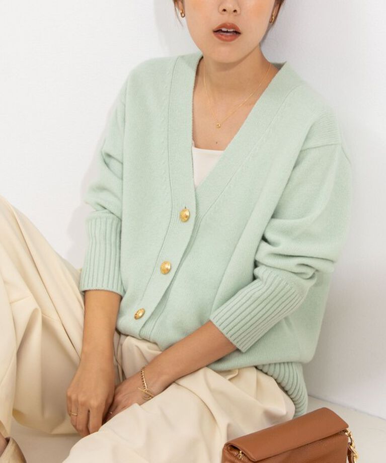 NOLLEY'S「◇【WEB限定】カシミヤブレンド長めVネックカーディガン(金ボタン) 24AW」|カーディガン|
