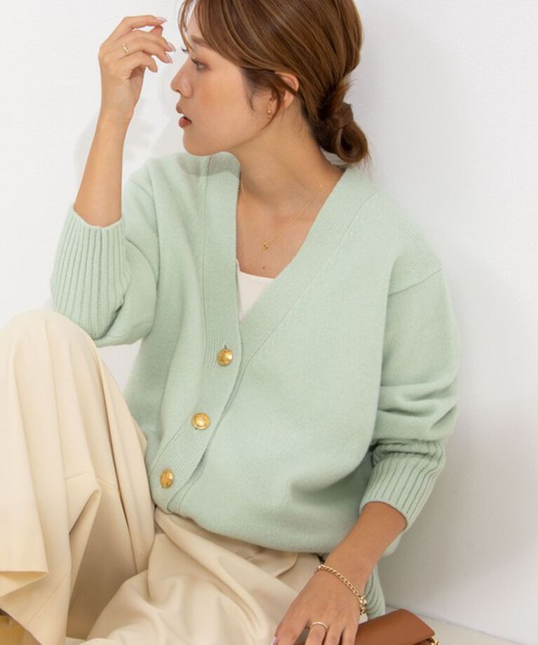 NOLLEY'S「◇【WEB限定】カシミヤブレンド長めVネックカーディガン(金ボタン) 24AW」|カーディガン|