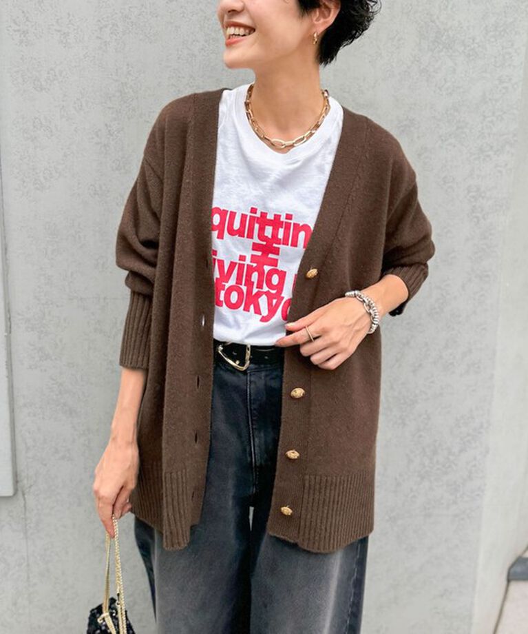NOLLEY'S「◇【WEB限定】カシミヤブレンド長めVネックカーディガン(金ボタン) 24AW」|カーディガン|