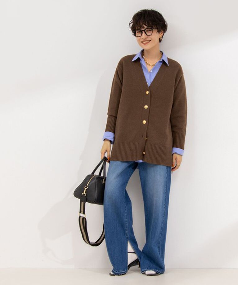 NOLLEY'S「◇【WEB限定】カシミヤブレンド長めVネックカーディガン(金ボタン) 24AW」|カーディガン|