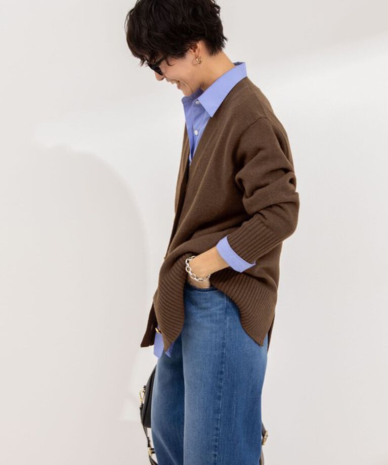 NOLLEY'S「◇【WEB限定】カシミヤブレンド長めVネックカーディガン(金ボタン) 24AW」|カーディガン|