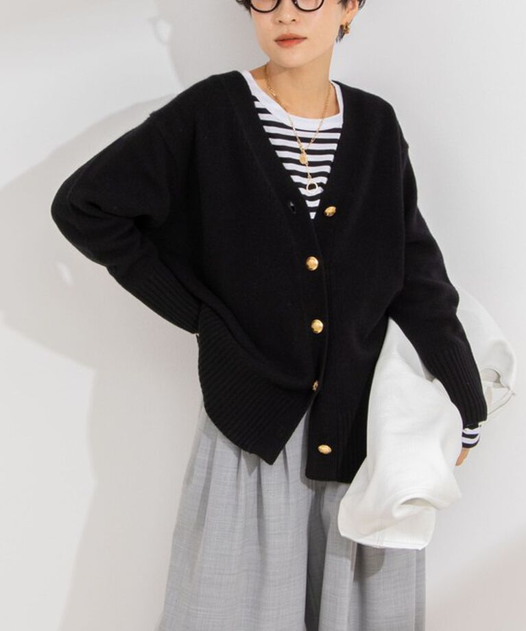 NOLLEY'S「◇【WEB限定】カシミヤブレンド長めVネックカーディガン(金ボタン) 24AW」|カーディガン|