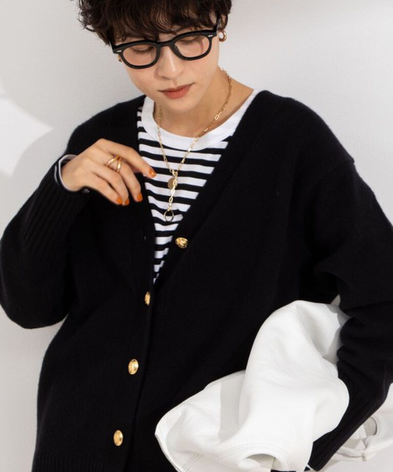 NOLLEY'S「◇【WEB限定】カシミヤブレンド長めVネックカーディガン(金ボタン) 24AW」|カーディガン|