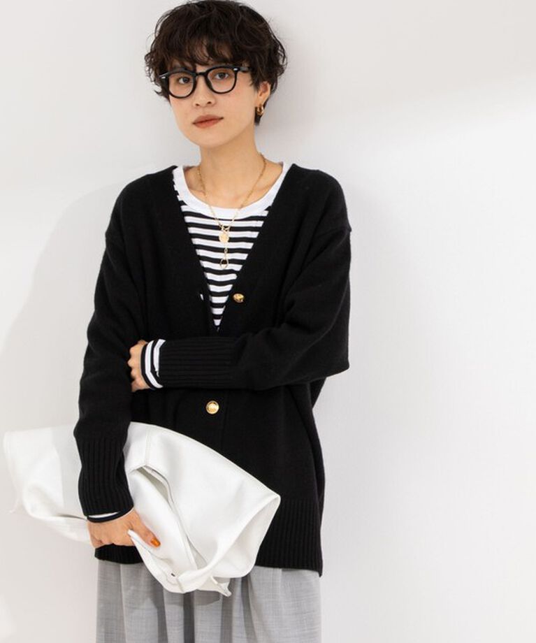 NOLLEY'S「◇【WEB限定】カシミヤブレンド長めVネックカーディガン(金ボタン) 24AW」|カーディガン|