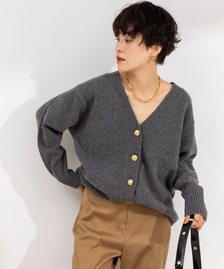 NOLLEY'S「◇【WEB限定】カシミヤブレンド長めVネックカーディガン(金ボタン) 24AW」|カーディガン|
