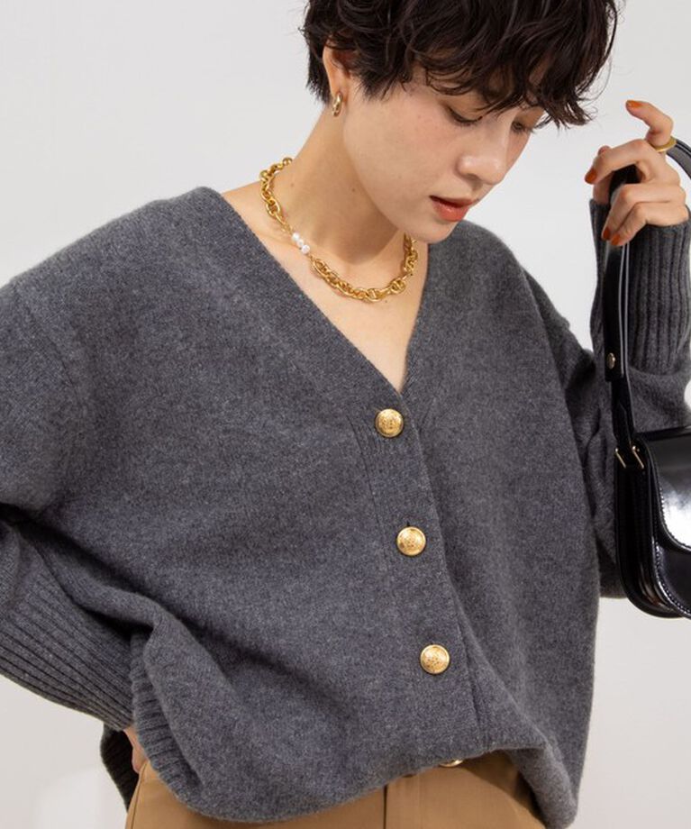 NOLLEY'S「◇【WEB限定】カシミヤブレンド長めVネックカーディガン(金ボタン) 24AW」|カーディガン|