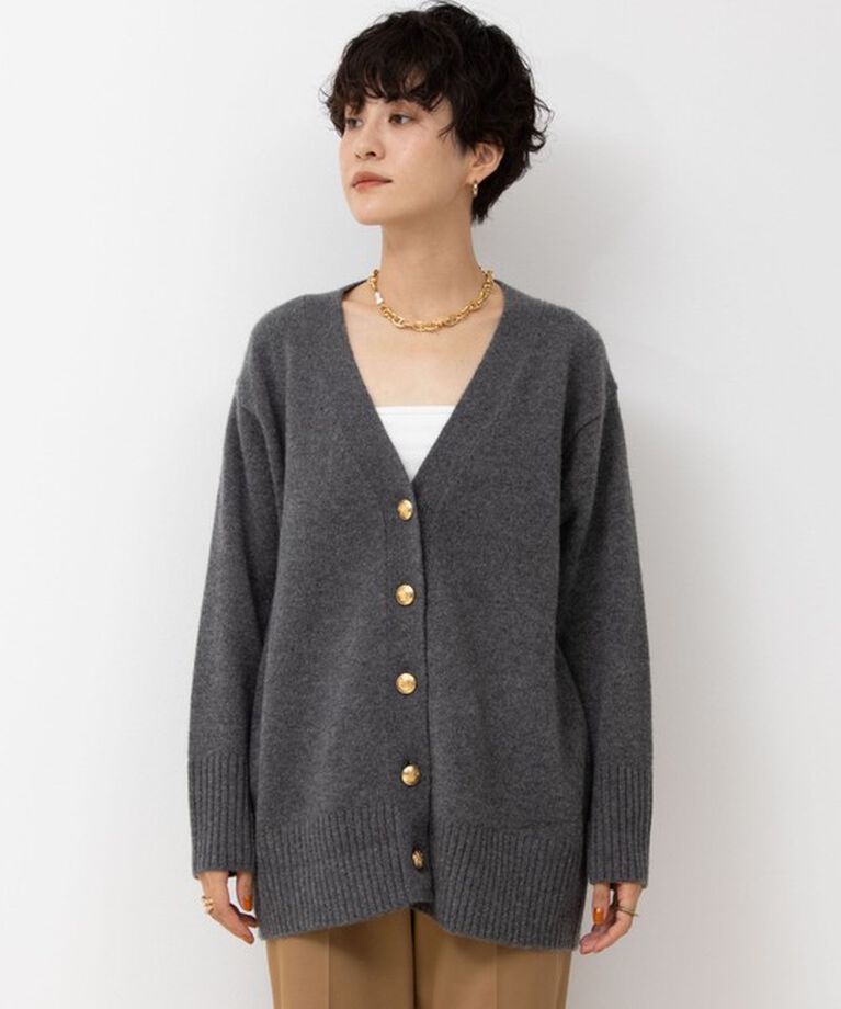 NOLLEY'S「◇【WEB限定】カシミヤブレンド長めVネックカーディガン(金ボタン) 24AW」|カーディガン|