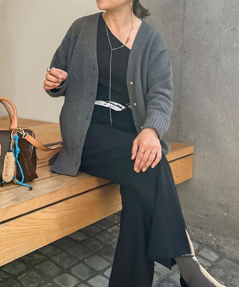 NOLLEY'S「◇【WEB限定】カシミヤブレンド長めVネックカーディガン(金ボタン) 24AW」|カーディガン|