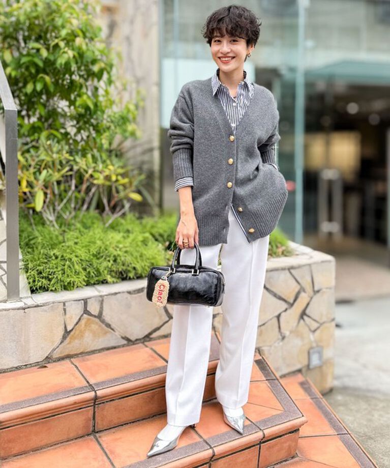 NOLLEY'S「◇【WEB限定】カシミヤブレンド長めVネックカーディガン(金ボタン) 24AW」|カーディガン|
