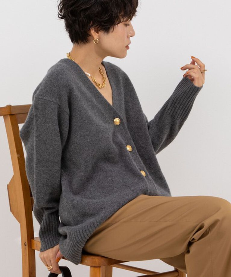 NOLLEY'S「◇【WEB限定】カシミヤブレンド長めVネックカーディガン(金ボタン) 24AW」|カーディガン|