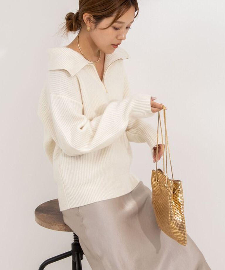 NOLLEY'S sophi「片畦ハーフジッププルオーバーニット」|ニット・セーター|