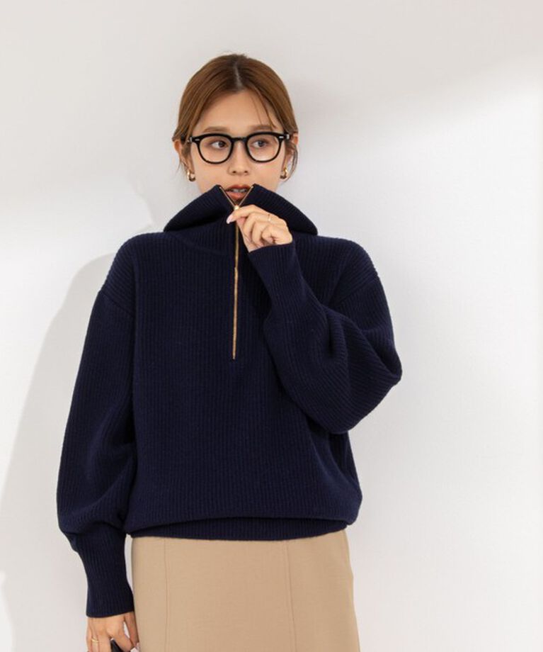 NOLLEY'S sophi「片畦ハーフジッププルオーバーニット」|ニット・セーター|
