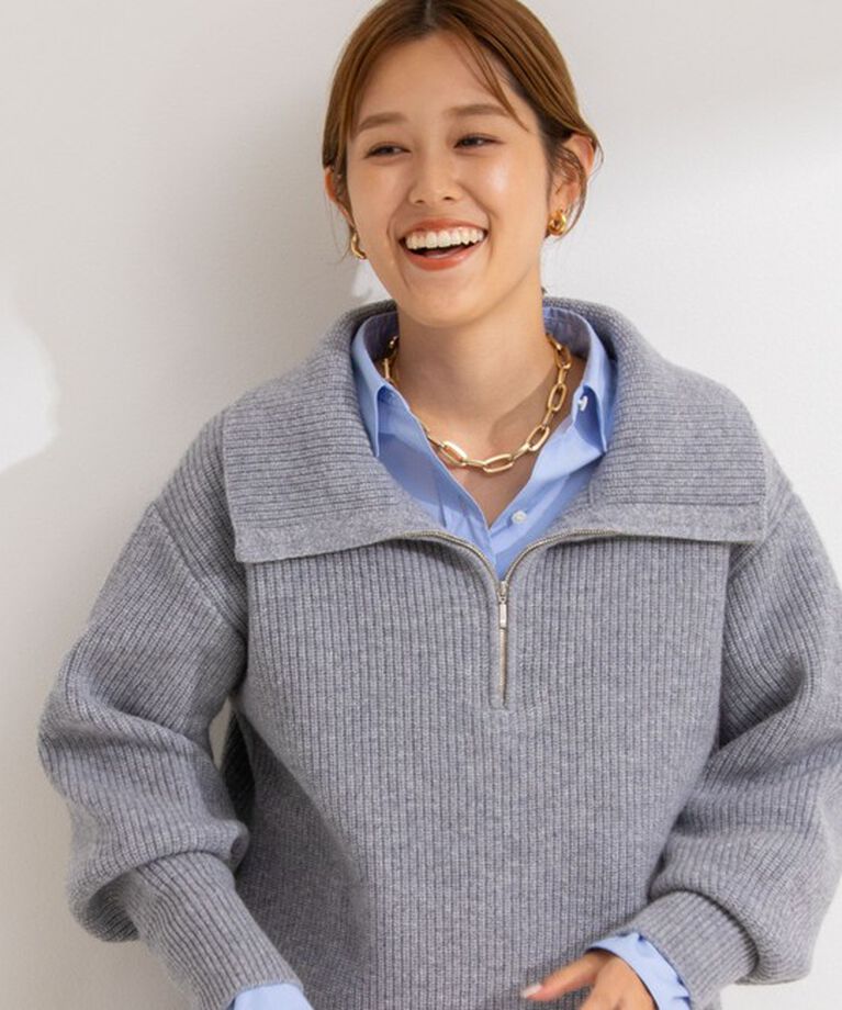 NOLLEY'S sophi「片畦ハーフジッププルオーバーニット」|ニット・セーター|