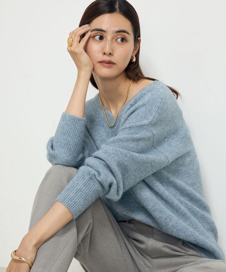 NOLLEY'S sophi「モヘヤラメスパンコール2WAYプルオーバーニット」|ニット・セーター|
