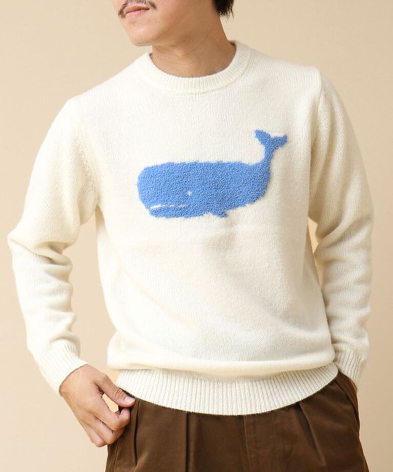 NOLLEY'S goodman「クジラインターシャ クルーネックニット 24AW」|ニット・セーター|アイボリー