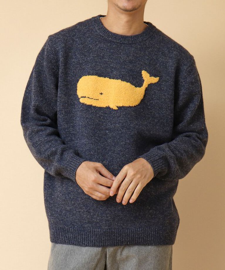 NOLLEY'S goodman「クジラインターシャ クルーネックニット 24AW」|ニット・セーター|ネイビー