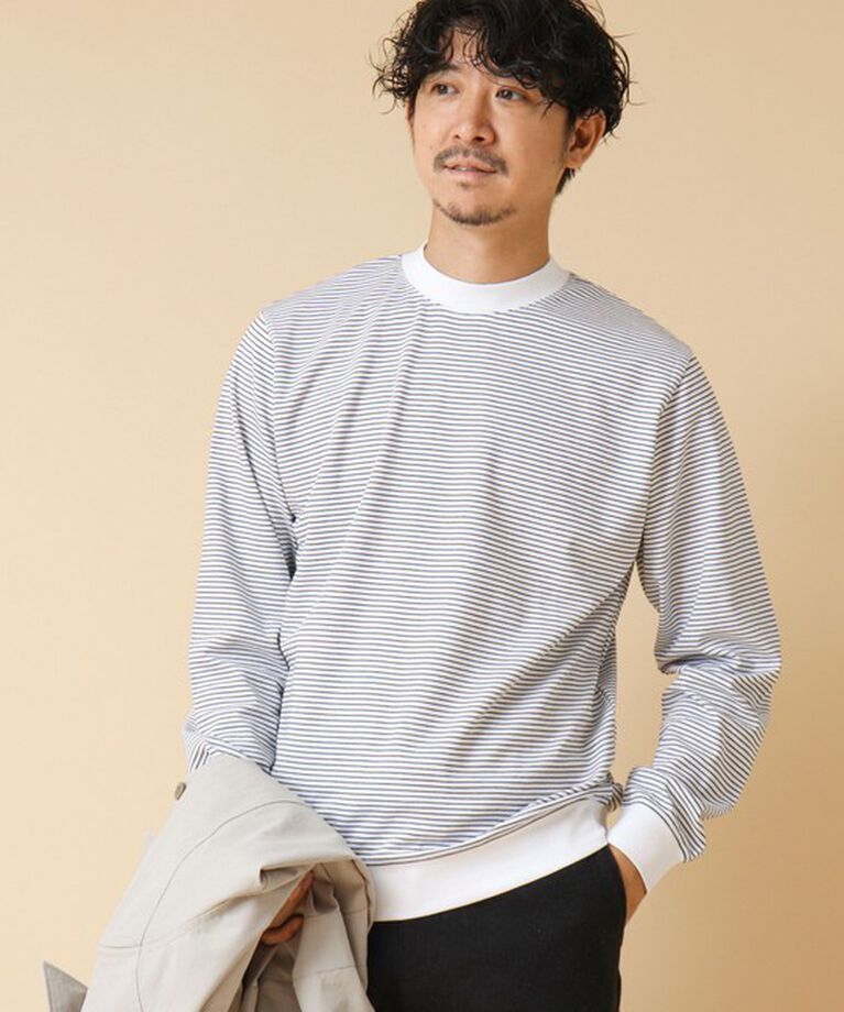 NOLLEY'S goodman「《ビジカジ対応》セミシルケットスムース ボーダードレスT長袖 24AW」|Tシャツ・カットソー|
