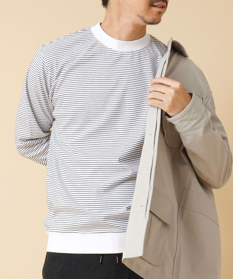NOLLEY'S goodman「《ビジカジ対応》セミシルケットスムース ボーダードレスT長袖 24AW」|Tシャツ・カットソー|
