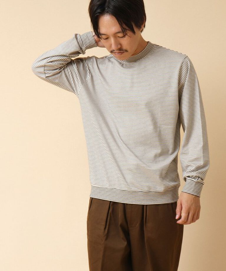 NOLLEY'S goodman「《ビジカジ対応》セミシルケットスムース ボーダードレスT長袖 24AW」|Tシャツ・カットソー|