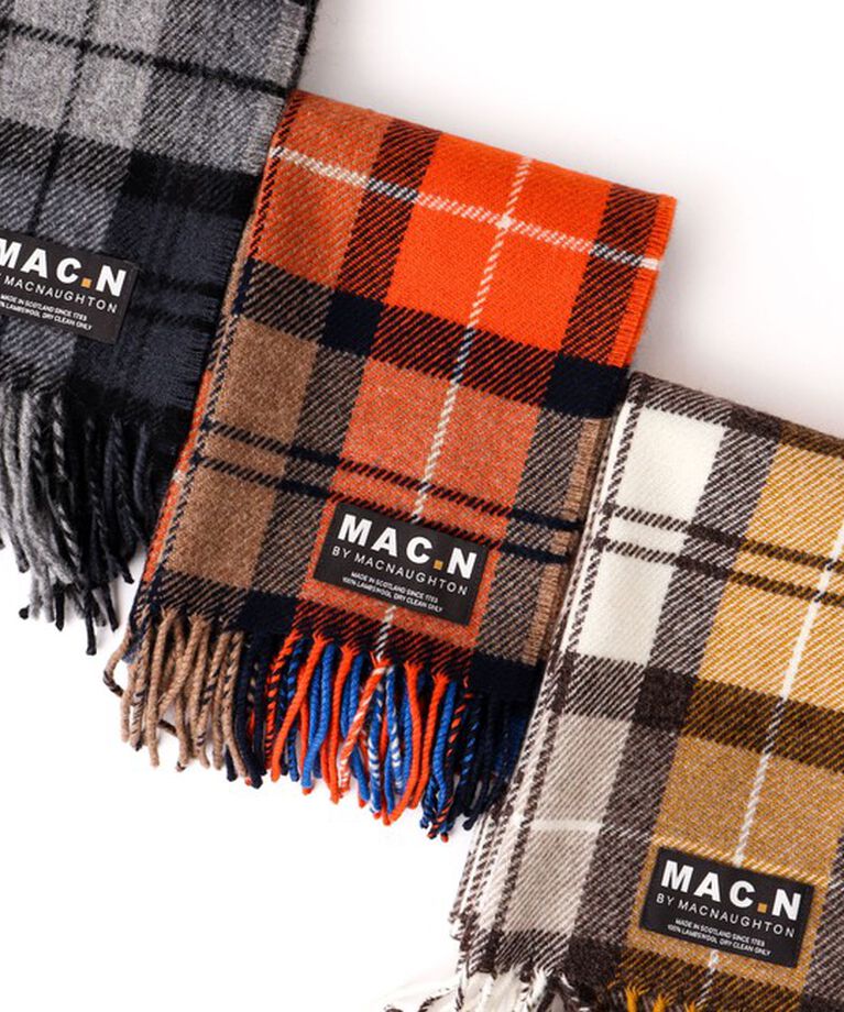 NOLLEY'S goodman「【MAC.N/マックエヌ】Lambswool Scarf Check 30 24AW」|マフラー|オレンジ系1