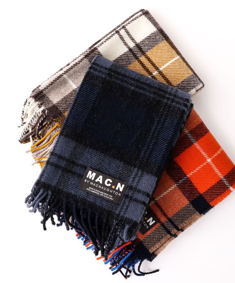 NOLLEY'S goodman「【MAC.N/マックエヌ】Lambswool Scarf Check 30 24AW」|マフラー|ネイビー系1