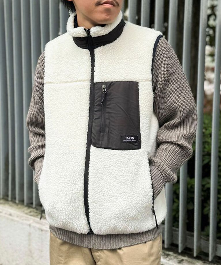NOLLEY'S goodman「【TAION/タイオン】《配色別注》リバーシブル ボア×ダウンベスト 24AW」|ダウンベスト・ベスト|ホワイト系その他2