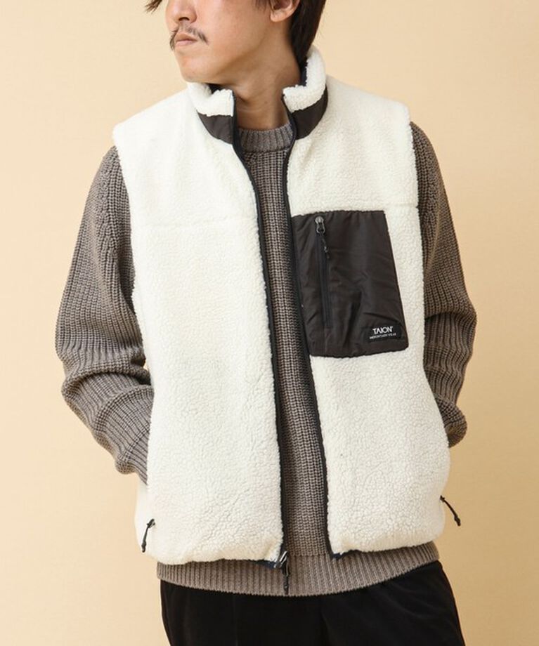 NOLLEY'S goodman「【TAION/タイオン】《配色別注》リバーシブル ボア×ダウンベスト 24AW」|ダウンベスト・ベスト|