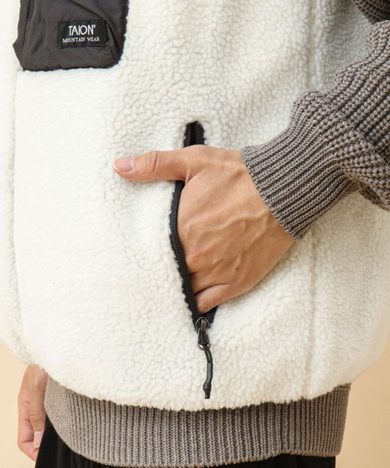 NOLLEY'S goodman「【TAION/タイオン】《配色別注》リバーシブル ボア×ダウンベスト 24AW」|ダウンベスト・ベスト|