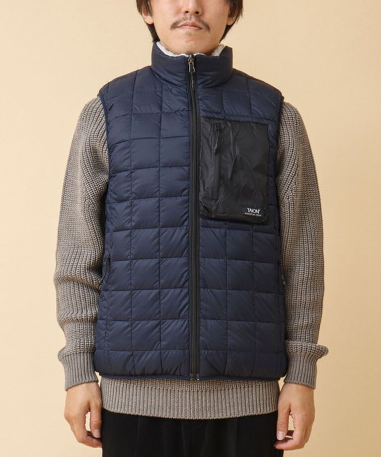 NOLLEY'S goodman「【TAION/タイオン】《配色別注》リバーシブル ボア×ダウンベスト 24AW」|ダウンベスト・ベスト|