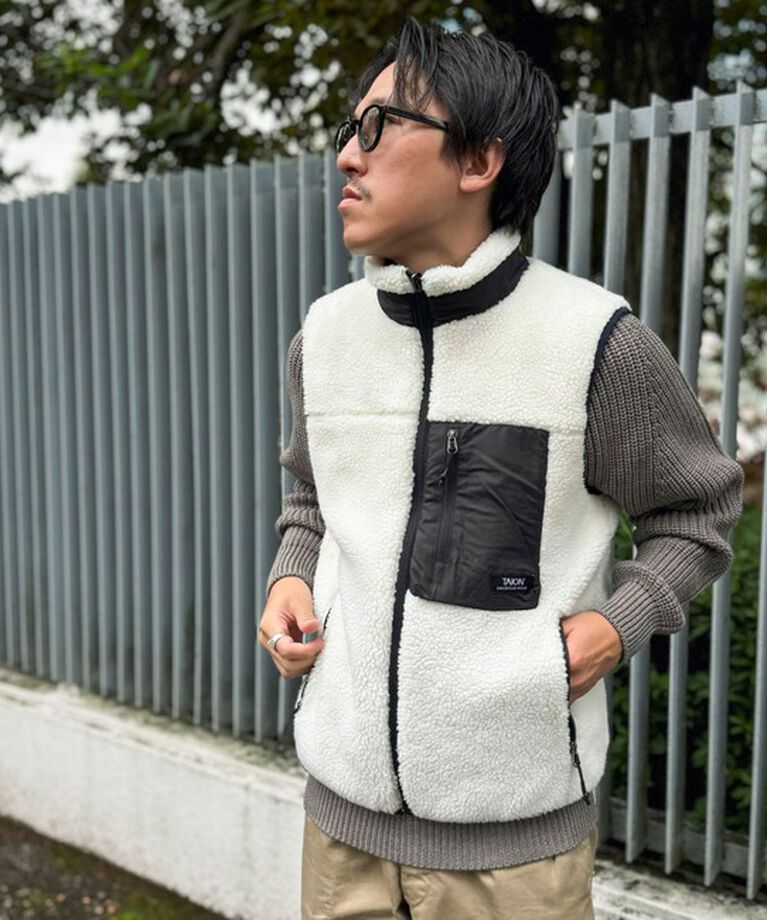 NOLLEY'S goodman「【TAION/タイオン】《配色別注》リバーシブル ボア×ダウンベスト 24AW」|ダウンベスト・ベスト|