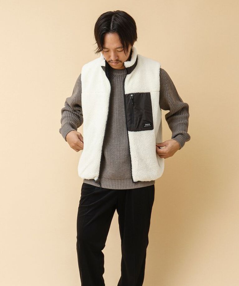 NOLLEY'S goodman「【TAION/タイオン】《配色別注》リバーシブル ボア×ダウンベスト 24AW」|ダウンベスト・ベスト|