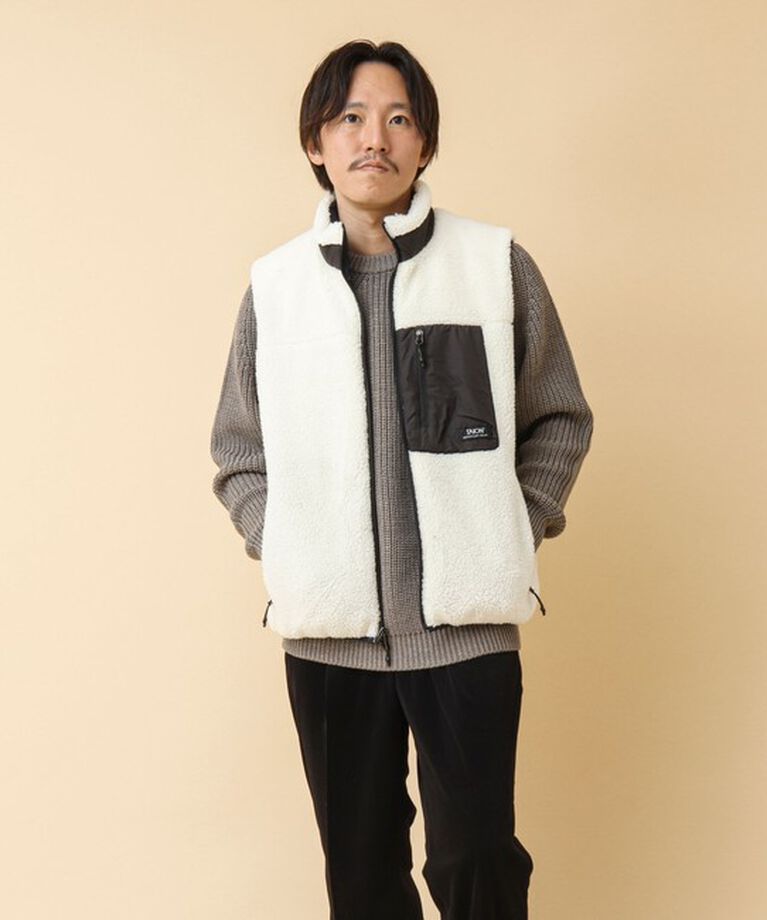 NOLLEY'S goodman「【TAION/タイオン】《配色別注》リバーシブル ボア×ダウンベスト 24AW」|ダウンベスト・ベスト|