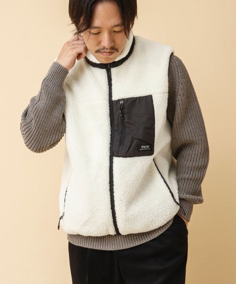 NOLLEY'S goodman「【TAION/タイオン】《配色別注》リバーシブル ボア×ダウンベスト 24AW」|ダウンベスト・ベスト|