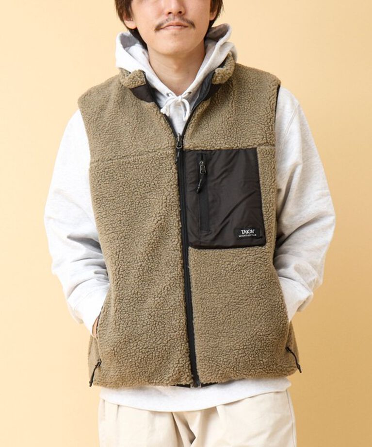 NOLLEY'S goodman「【TAION/タイオン】《配色別注》リバーシブル ボア×ダウンベスト 24AW」|ダウンベスト・ベスト|ベージュ