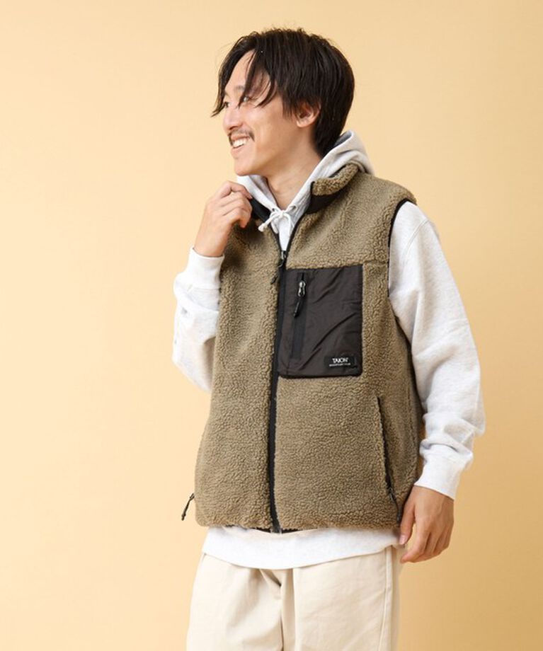 NOLLEY'S goodman「【TAION/タイオン】《配色別注》リバーシブル ボア×ダウンベスト 24AW」|ダウンベスト・ベスト|