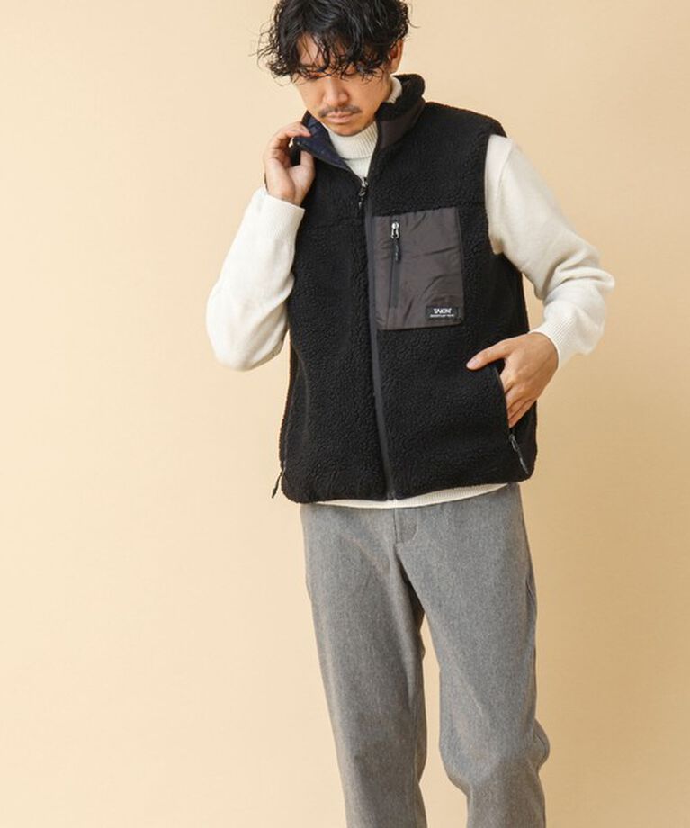 NOLLEY'S goodman「【TAION/タイオン】《配色別注》リバーシブル ボア×ダウンベスト 24AW」|ダウンベスト・ベスト|