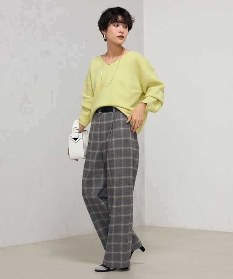 NOLLEY'S「◇【WEB限定】ウォッシャブル両面起毛チェックタックワイドパンツ」|その他|