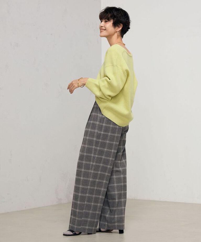 NOLLEY'S「◇【WEB限定】ウォッシャブル両面起毛チェックタックワイドパンツ」|その他|