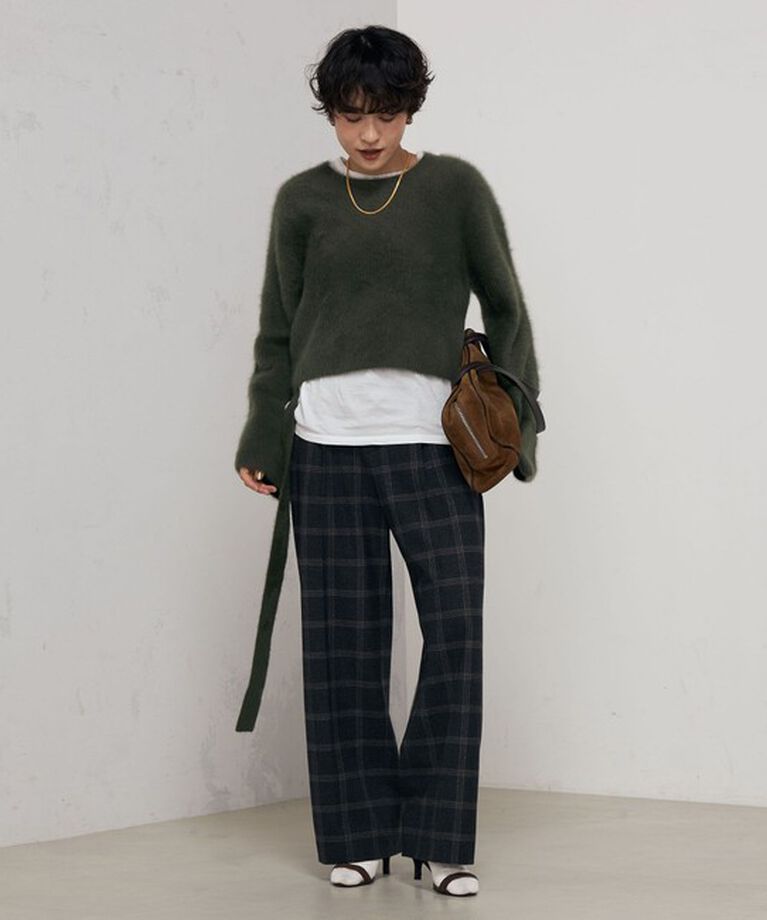 NOLLEY'S「◇【WEB限定】ウォッシャブル両面起毛チェックタックワイドパンツ」|その他|