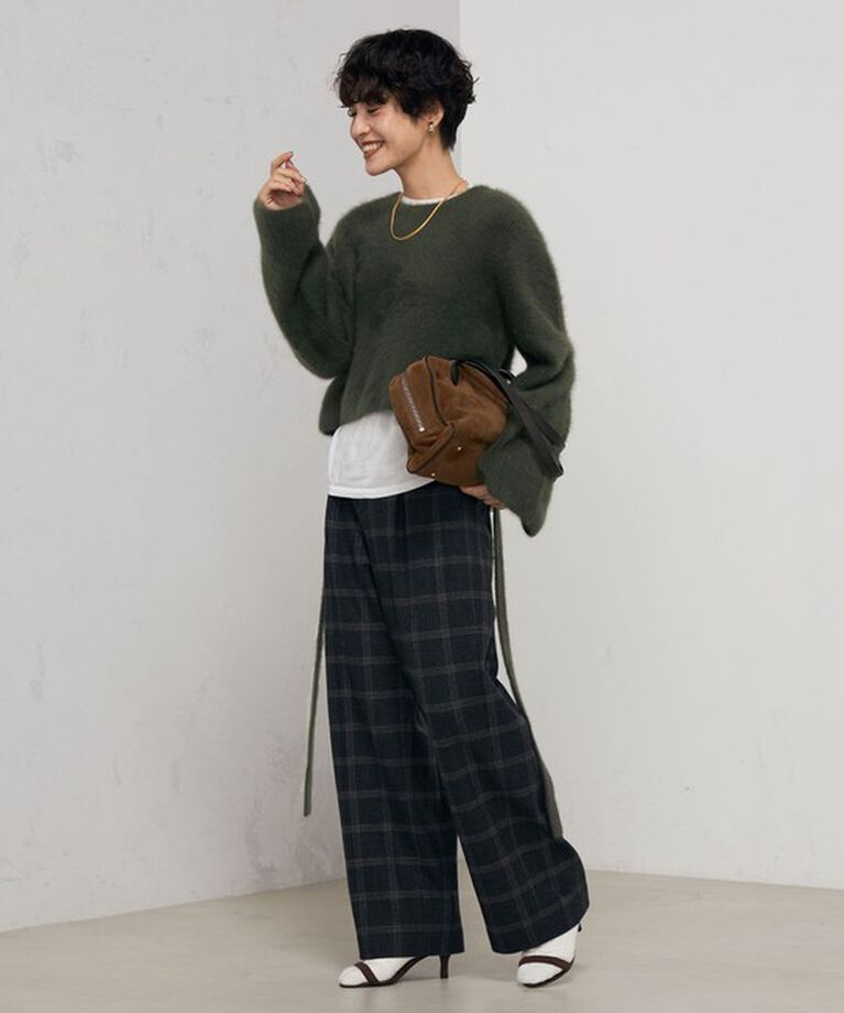 NOLLEY'S「◇【WEB限定】ウォッシャブル両面起毛チェックタックワイドパンツ」|その他|